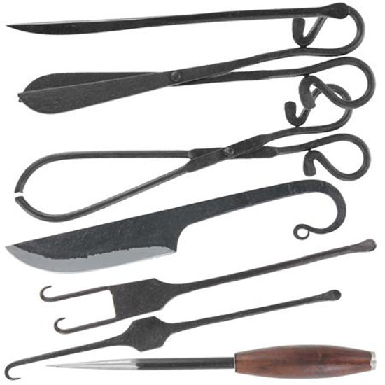 Hand Forged ( Hand Made ) 7pcs Medieval Kitchen Cutlery Set