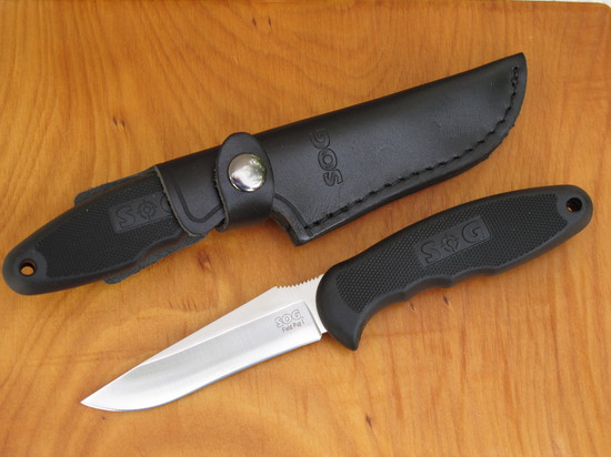 Sog Field Pup Knife With Leather Sheath