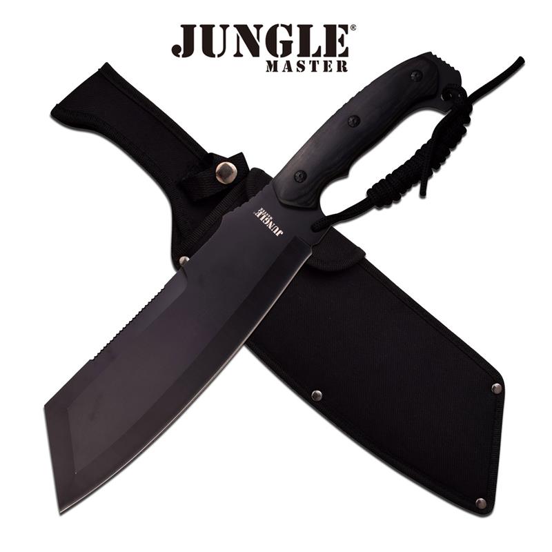 Jungle Master 15.75 Inch Machete Knife Black Pakka Wood Handle