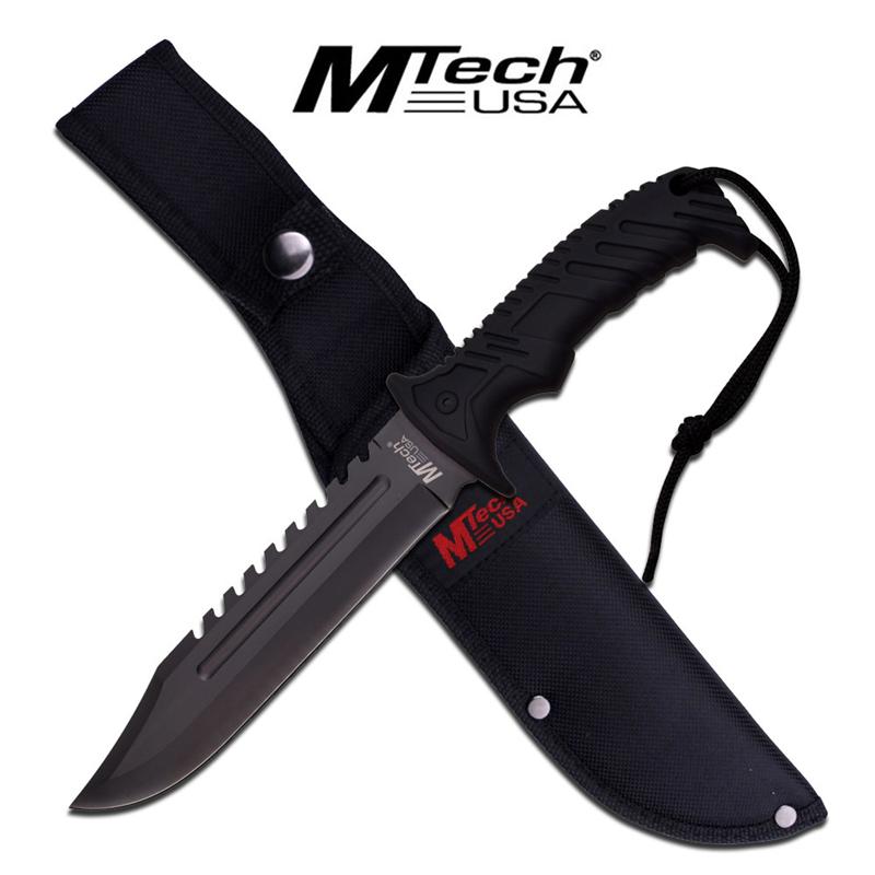 MTech USA Fixed Blade Knife 12.5 Inches Overall With Black Hand