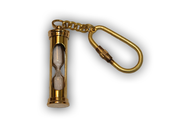 Brass Sand Timer KeyChain Gift Key chain Suntimer